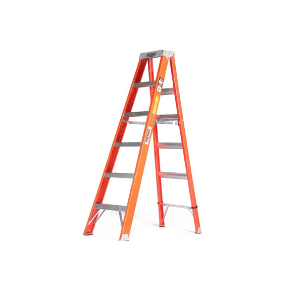 RIDGID Fiberglass Step Ladders with Protop - TYPE IA HEAVY-DUTY (300 LBS.)