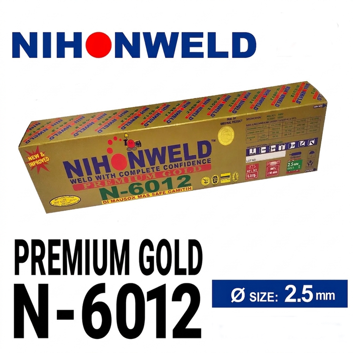 N-6012 NIHONWELD Mild Steel Welding Electrodes – Premium Gold