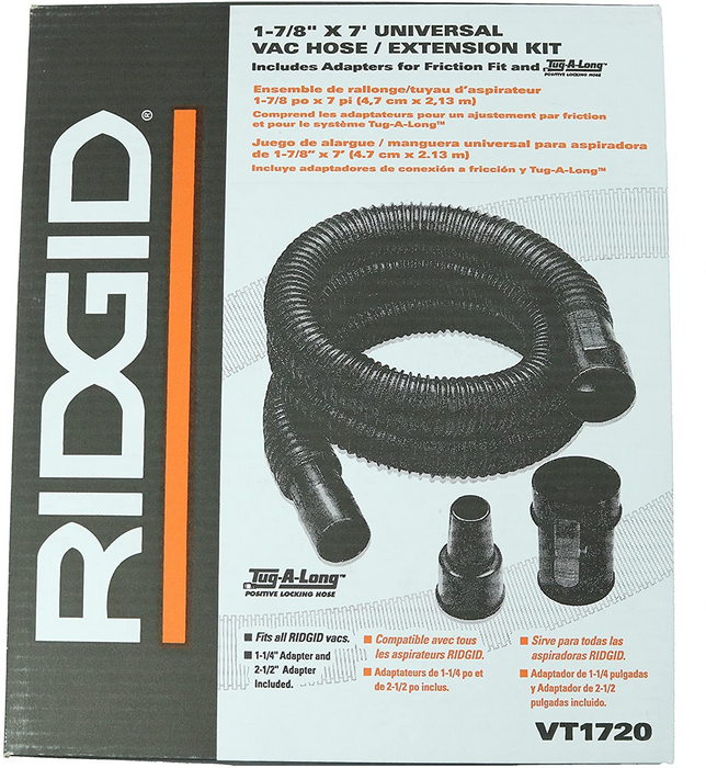 RIDGID VT1720 1-7/8" × 7' Wet/Dry Vacuum Hose Kit