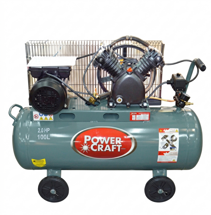 Powercraft Belt Driven Horizontal Air Compressor – PAC 20100H, PAC 30110H, PAC 101280V2S