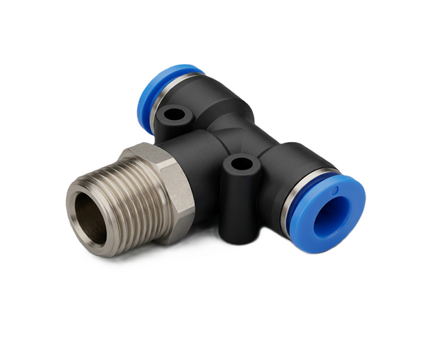 PT (PB) Male Branch Tee Push-to-Connect Pneumatic Fitting