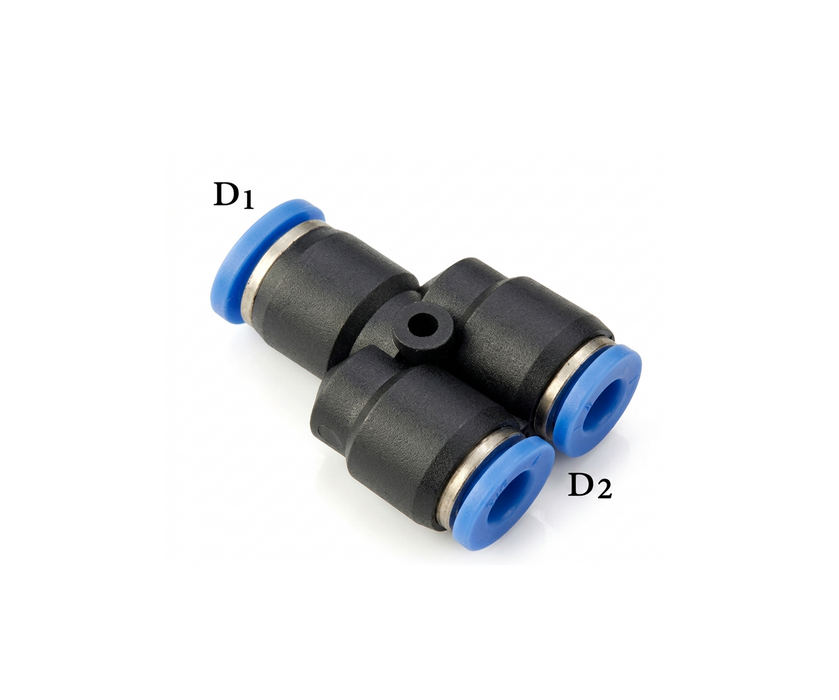 PW Series Push-to-Connect Union Pneumatic Wye Fitting