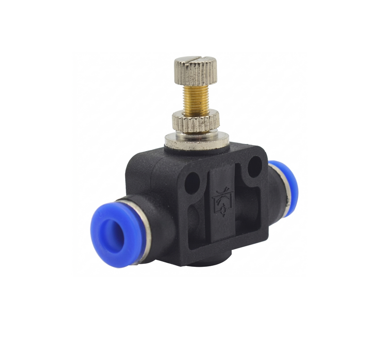 FSC (PA/SA) Push-To-Connect Pneumatic Fitting, Air Flow Speed Control Valve - Union Straight