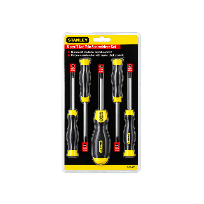 STANLEY 5 pcs Torx Screwdriver Set (Cushion Grip)