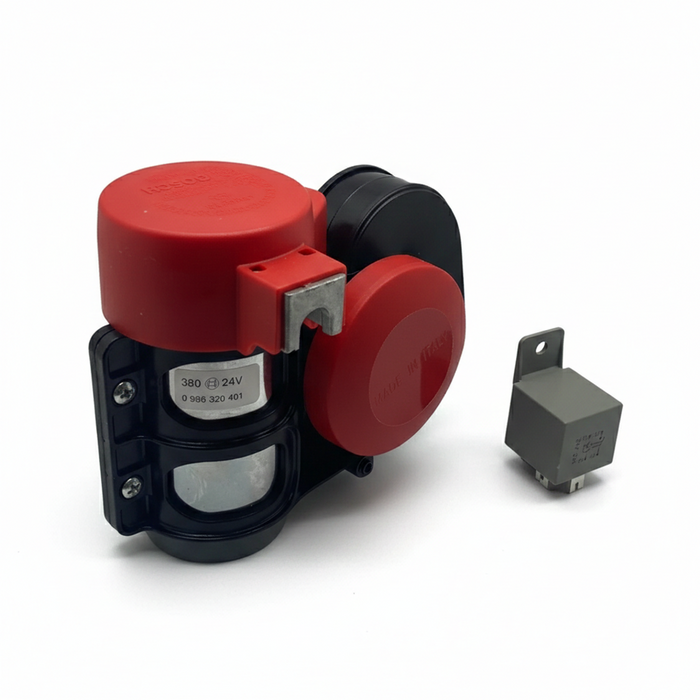 Bosch Compressor Fanfare Horn (Red/Black), 12V/24V (Airmaster)