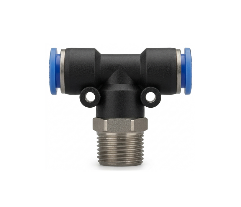 PT (PB) Male Branch Tee Push-to-Connect Pneumatic Fitting