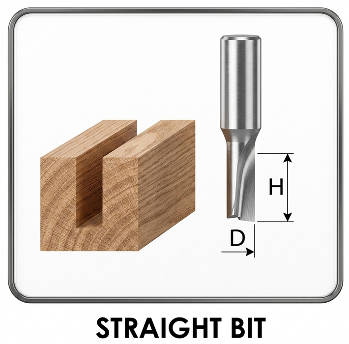 Powercraft Straight Bit - Router Bits