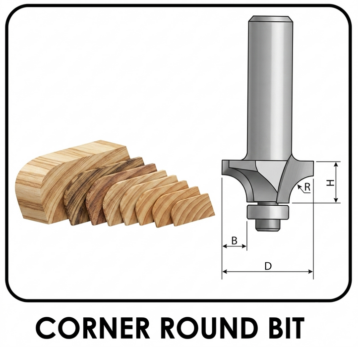 Powercraft Corner Round Bit – Router Bit