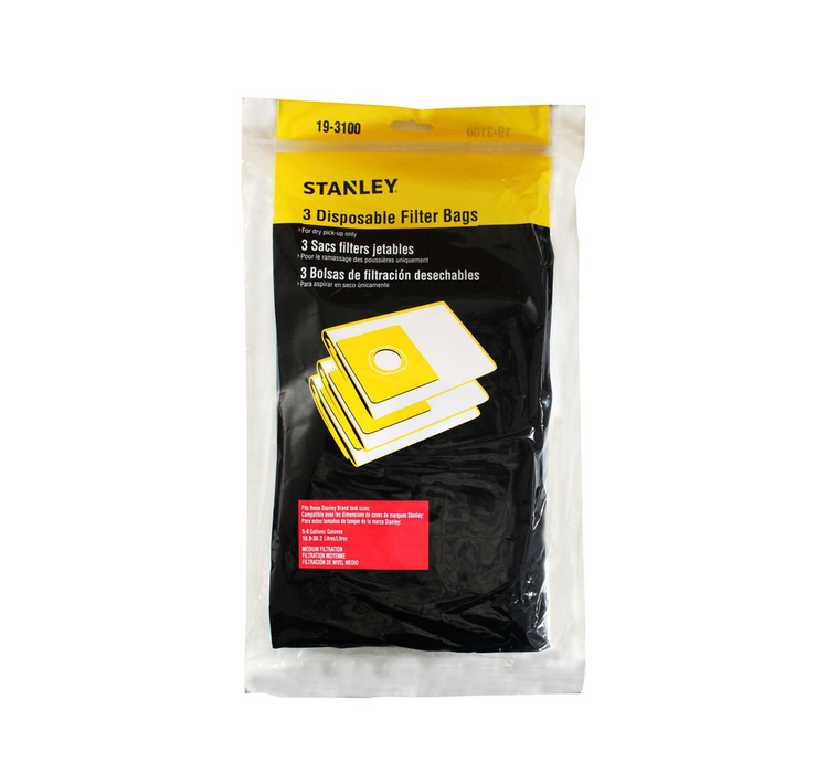 STANLEY Disposable Filter Bags for Vacuum Cleaners