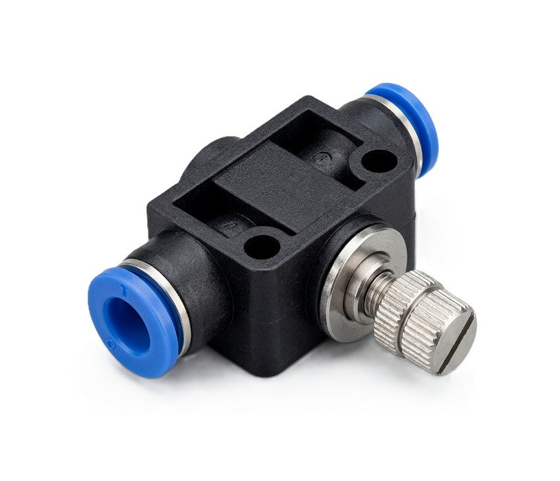 FSC (PA/SA) Push-To-Connect Pneumatic Fitting, Air Flow Speed Control Valve - Union Straight