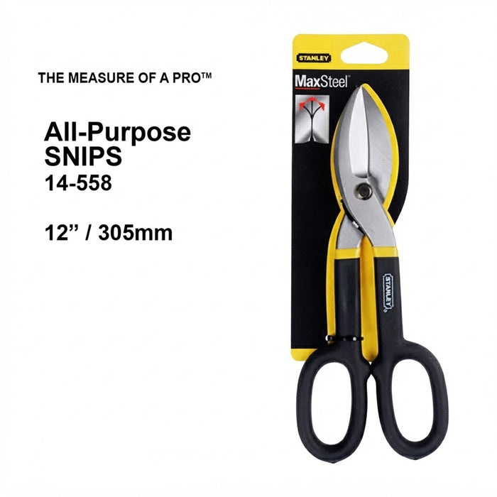 STANLEY MaxSteel All Purpose Tin Snip 10” 12” Metal Cutter Shears