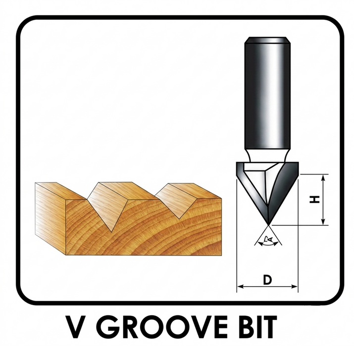 Powercraft Router V- Groove Bit Accessories
