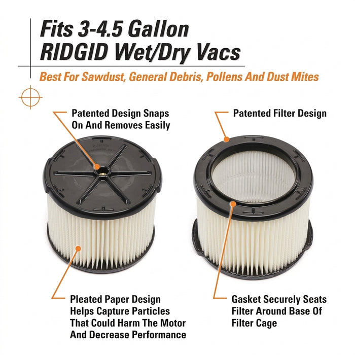 RIDGID VF3400 Half-Height Standard Dirt Filter