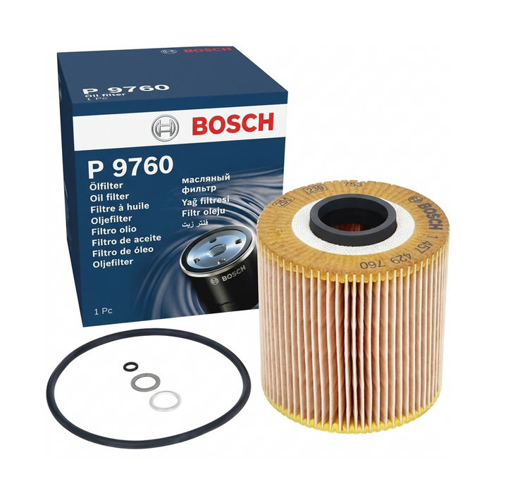 Bosch Oil Filter, Element - P 9638, P 9755, P 9760, P 9762