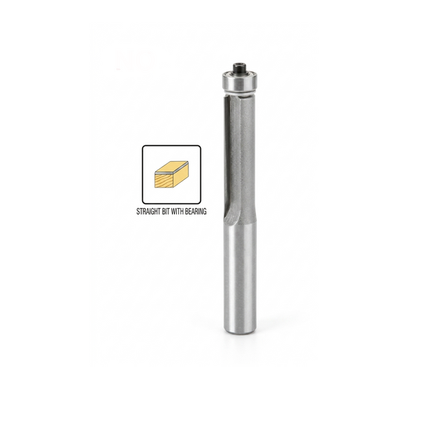 Powercraft Straight Bit with Bearing/Flush Trimming Bit – Router Bits