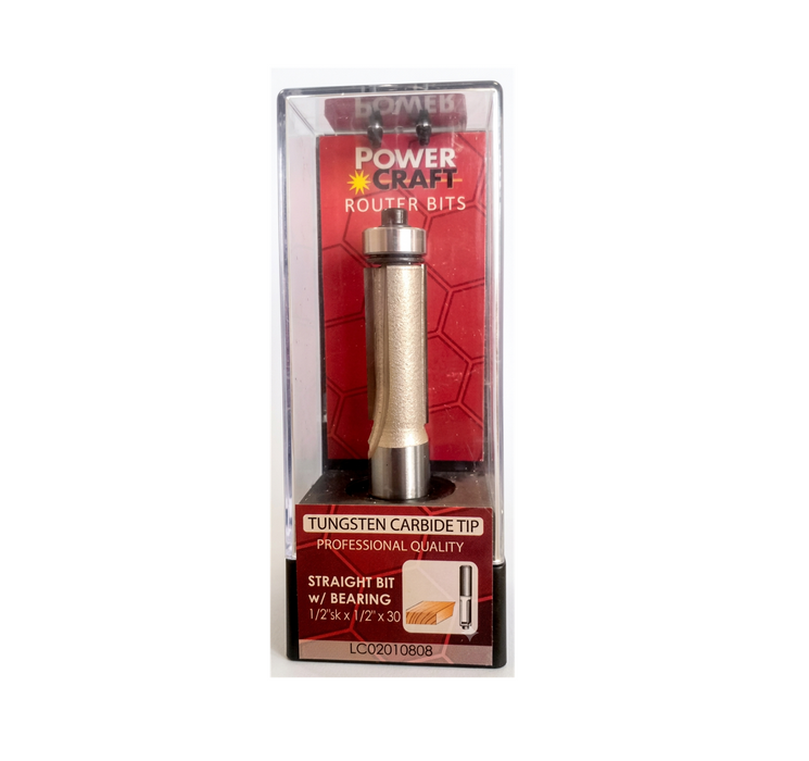 Powercraft Straight Bit with Bearing/Flush Trimming Bit – Router Bits