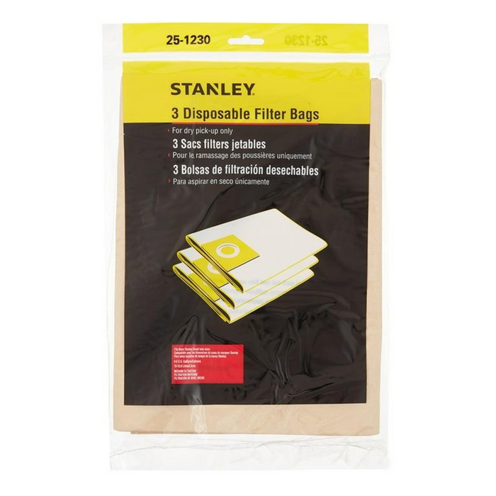 STANLEY Disposable Filter Bags for Vacuum Cleaners