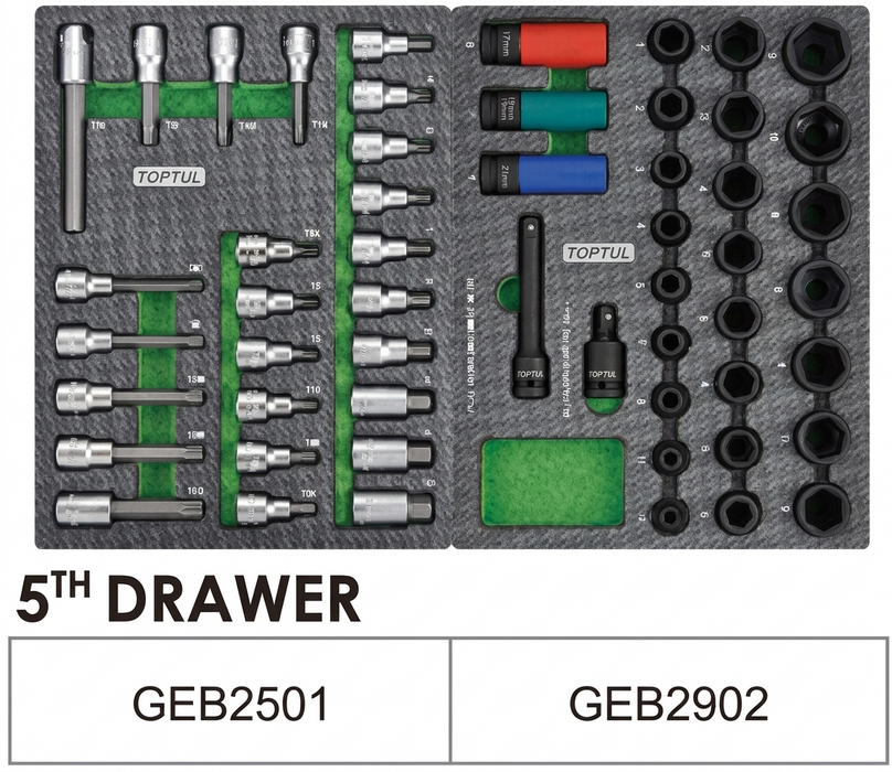 Toptul W/8-Drawer Tool Trolley - 322PCS Mechanics Tool Set