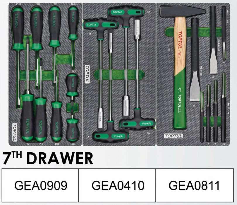 Toptul W/8-Drawer Tool Trolley - 322PCS Mechanics Tool Set